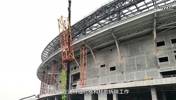 黄河专业足球场项目正式进入索、膜结构及金属屋面施工阶段